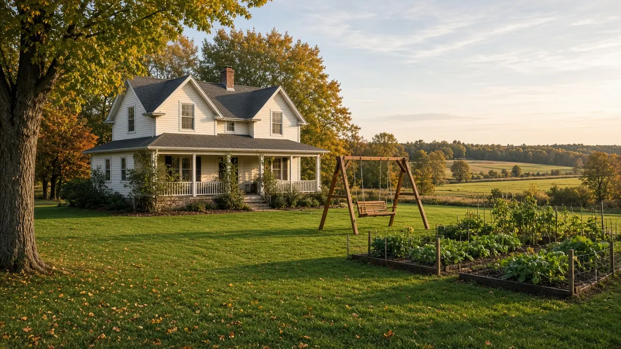 Family country home yard in Claremont